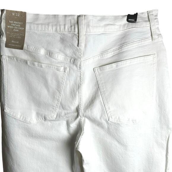 MADEWELL JEANS THE PERFECT VINTAGE WIDE-LEG CROP JEAN - WOMENS 32 WHITE - Picture 3 of 8